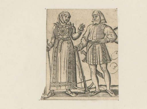Man and woman in Frisian traditional dress