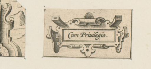 Small cartouche with scrollwork