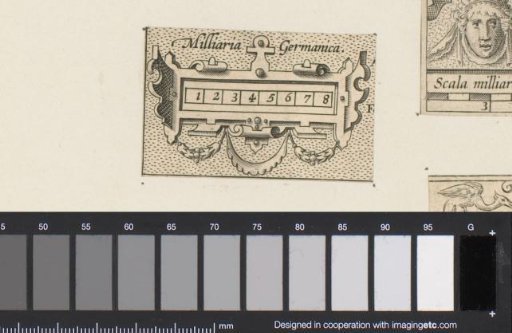 Small cartouche with a scale and garlands