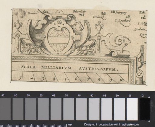 Cartouche with the coat of arms of Austria
