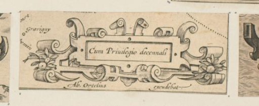 Small cartouche with scrollwork and bunches of fruit