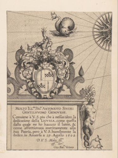 Cartouche with the coat of arms of Antonio Savori