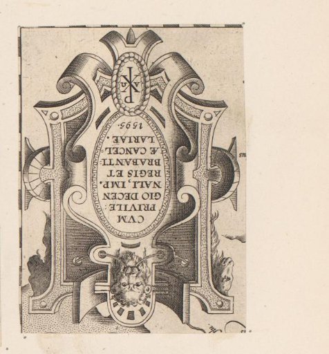 Cartouche with Lion's Head and Christogram