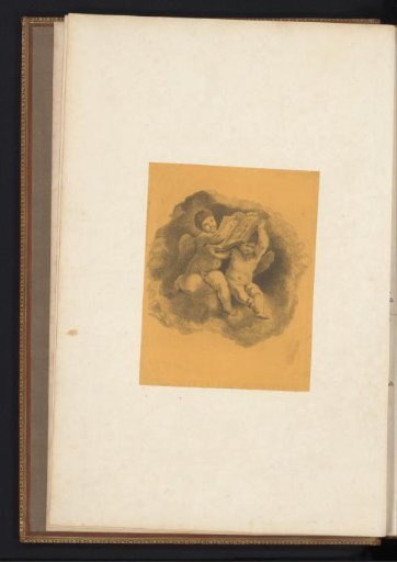 Two putti with a book on a cloud