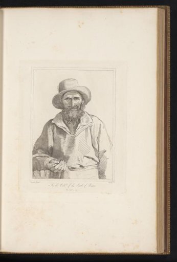 Old peasant with a basket on his arm
