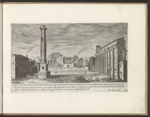 Column of Marcus Aurelius with the Temple of Hadrian on the right