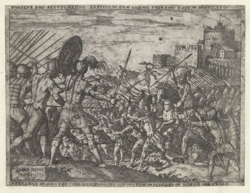 The army of Romulus in battle with the Sabines