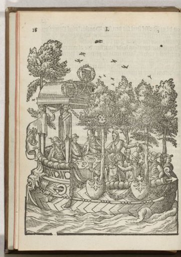 The Prince sails in the ship through the Nieuwe Vaart, 1577