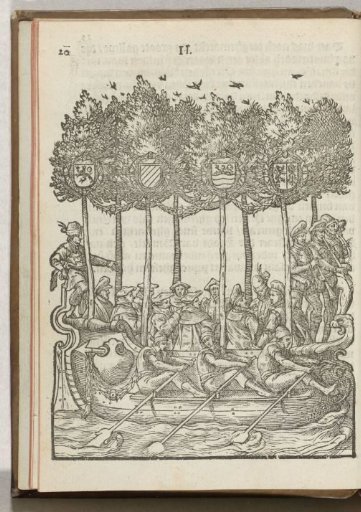 A galley with secular and ecclesiastical gentlemen, 1577