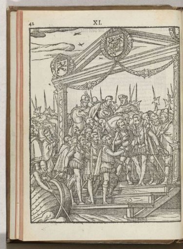 The Prince of Orange welcomed on the steps of the landing place