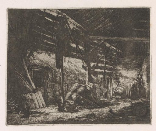 Interior of a hay barn