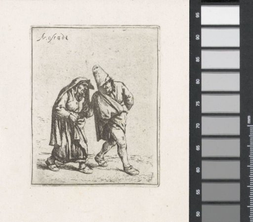 Walking peasant couple