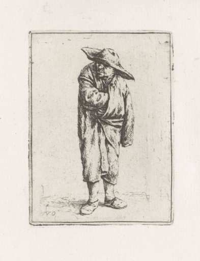 Standing peasant with hand in his cloak
