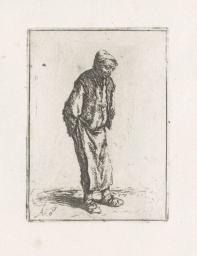 Standing man with hands on his back
