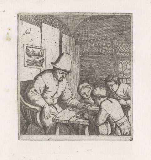 Three Pupils with a Schoolmaster