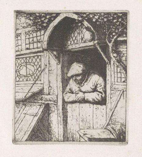 Man Leaning on a Half-Door