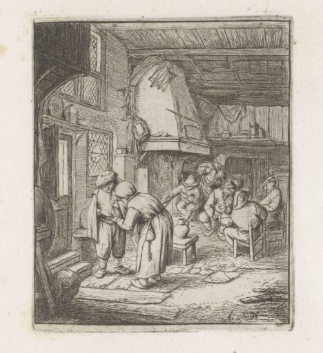 Man Paying a Woman in an Inn