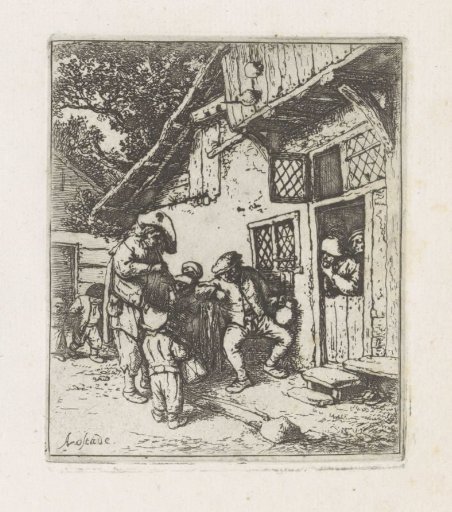 Two Musicians in Front of a House