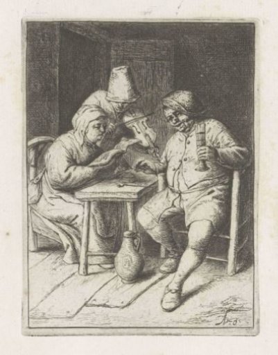 Violin Player with a Couple at a Table