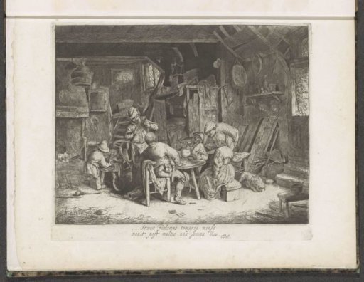 Peasants at a meal in an inn