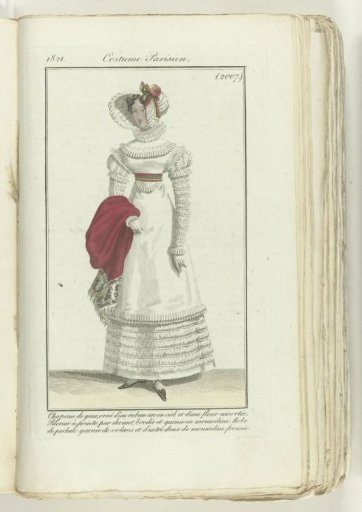 Journal des Dames et des Modes 1821, Costume Parisien, (2007): Gaze hat...