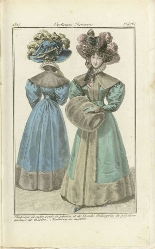 Journal des Dames et des Modes 1827, Parisian Costumes (2476)