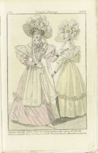 Journal des Dames et des Modes 1827, Parisian Costumes (2528)