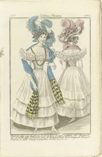 Journal des Dames et des Modes 1828, Parisian Costumes (2613)