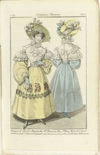 Journal des Dames et des Modes 1829, Parisian Costumes (2712)