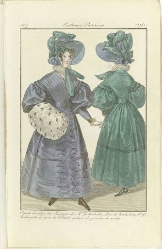 Journal des Dames et des Modes 1829, Parisian Costumes (2752)