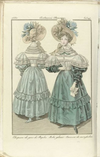 Journal des Dames et des Modes 1830, Parisian Costumes (2824)