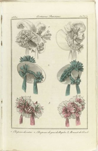 Journal des Dames et des Modes 1830, Parisian Costumes (2827)