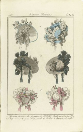 Journal des Dames et des Modes 1830, Parisian Costumes (2843)