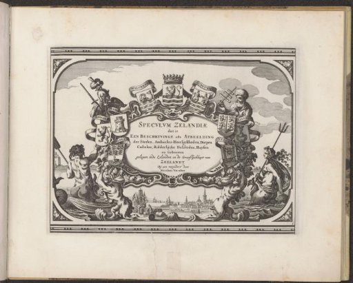 Title print for a series of city views, castles, country estates, and country houses in Zeeland
