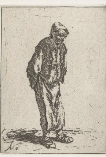 Standing peasant with hands on his back