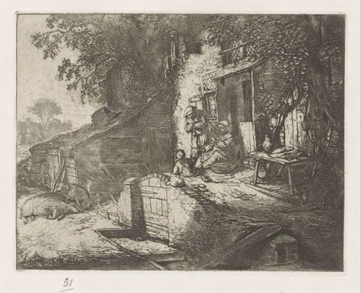 Spinning woman in front of a house