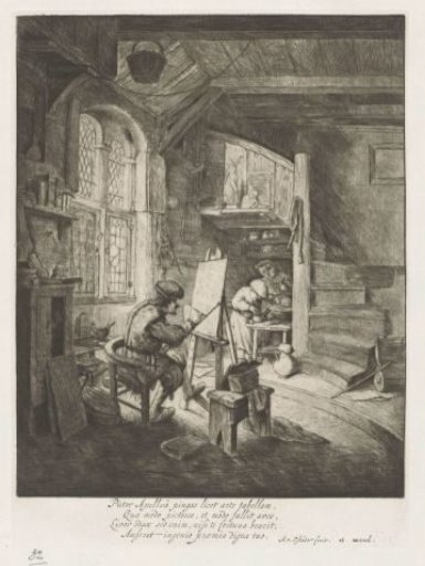 Painter in his studio