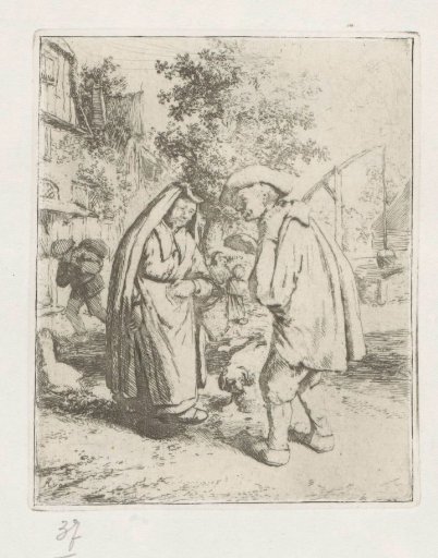 Man and woman in conversation