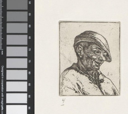 Bust of a laughing peasant