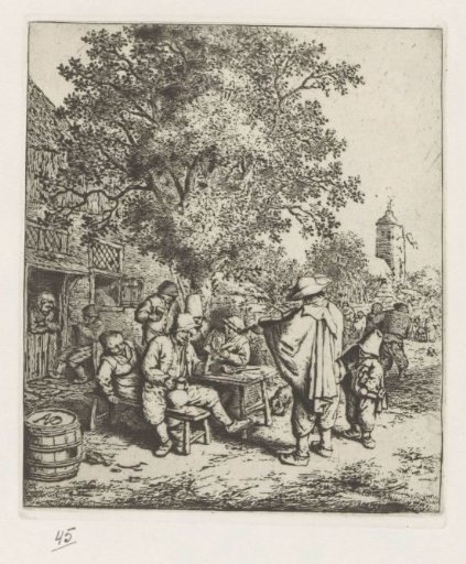 Violin player and a young hurdy-gurdy player