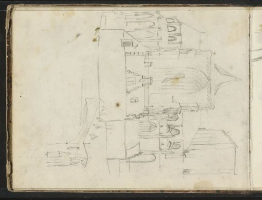 Exterior of a Church and Birds on a Flying Buttress