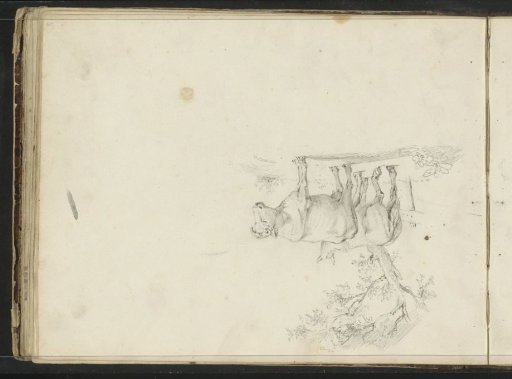 Horse and cow by a tree