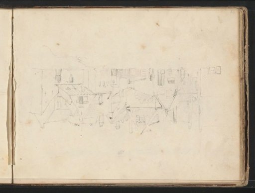 Village view with a figure