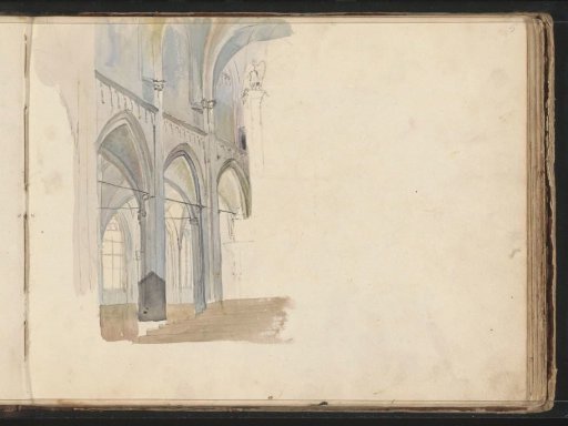 Church Interior with Pillars and Arches
