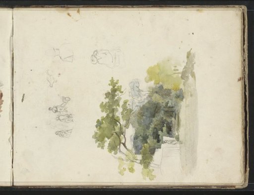Figures and a forest path