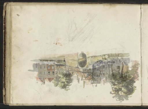 City view with a bridge over a canal