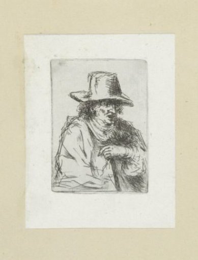 Man with a tall hat and cane