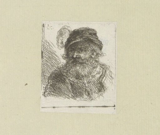 Bearded man with a plumed hat