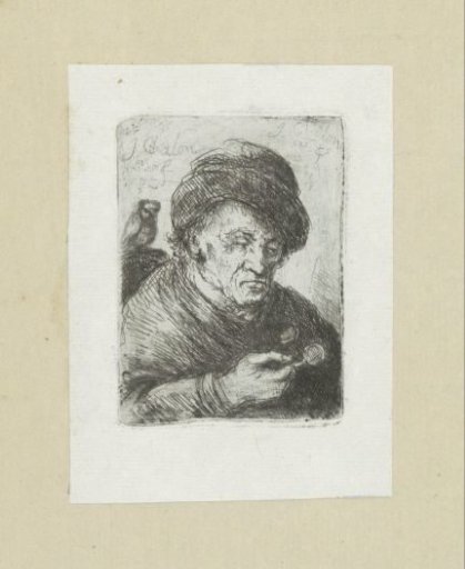 Old Man with Glasses and an Owl