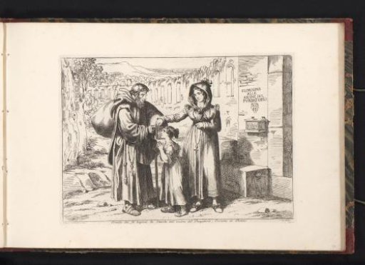 Woman giving alms for the souls in purgatory